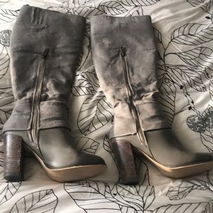 Leila Stone TARAH Slate grey heeled boots
